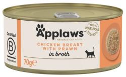 Applaws Konzerv macskáknak csirkemell és garnelával, alaplében 12 x 70 g
