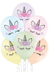 Belbal Unikornis fejek pasztell léggömb csomag, 30 cm - 6 db