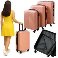 Trizand 3 részes rózsaszín ABS bőröndszett 4 kerekes 39-99 l S-M-L (00026663)