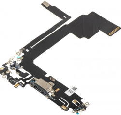 Aftermarket Piese si componente Banda cu Conector Incarcare - Microfon Apple iPhone 15 Pro Max, Negru (ban/co/mi/ai15promax/ne) - pcone