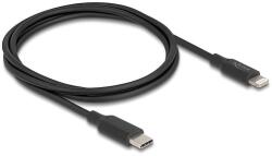 Delock Vékony, adat és töltő kábel USB Type-C - Lightning iPhone , iPad , iPod eszközökhöz, fekete 1 m Mfi (85410)