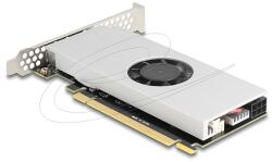 Delock PCI Expressz x16 kártya - 4 x 20 Gbps-s USB Type-C négy csatornával ventilátorral és hűtőpárnával alacsony kialakítású faktorban (90806)