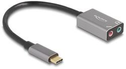 Delock Külső USB Type-C csatlakozójú hangkártya 2 x 3, 5 mm sztereo jack Plug & Play audio adapterrel (67071)