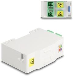 Delock Optikai szál csatlakoztató doboz DIN sínhez csatlakozó tartállyal és 4 x SC Simplex coupler-rel (88097) - dellaprint