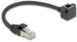 Delock Hálózat bővítő kábel RJ45 apa - RJ45 anya 90 -ban hajlított, Cat. 6 F/UTP, 0, 25 m, fekete (81040)