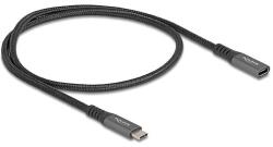 Delock USB 10 Gbps bővítő kábel USB Type-C apa - anya PD 3.0 100 W 0, 5 m szürke fém (80021)