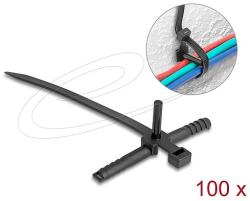 Delock Kábelkötegelő tiplivel Hx 150 x Sz 7, 0 mm fekete 100 db. (18914)