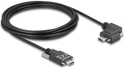 Delock USB 2.0 kábel USB Type-C apa csatlakozó csavarokkal - USB Type-C apa csatlakozó csavarokkal ívelt bal / jobb PD 3.0 60 W 3 m (80958)