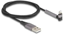 Delock Adat és töltő kábel A-típusú USB - Lightning iPhone , iPad , iPod eszközökhöz hajlított álló funkcióval, fekete és 1, 5 m hosszú, Mfi (85404)