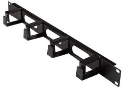 LogiLink 19" kábelkezelő panel 1 U 4 kábelgyűrűvel és 3 kábelnyílással (OR107B) - dellaprint