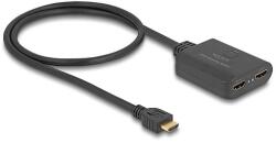 Delock HDMI elosztó 1 x HDMI megoszlik 2 x HDMI-vé, 4K 60 Hz kimenettel és downscalerrel (18650)