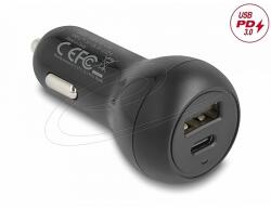 Delock autós töltő USB Type-C PD 3.0 és USB Type-A 32 W teljesítménnyel (64329)