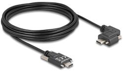 Delock USB 2.0 kábel USB Type-C apa csatlakozó csavarokkal - USB Type-C apa csatlakozó csavarokkal ívelt bal / jobb PD 3.0 60 W 5 m (80959) - dellaprint