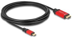 Delock USB Type-C - HDMI kábel (DP Alt Mode) 8K 60 Hz-hez HDR funkcióval 3 m piros (80097)