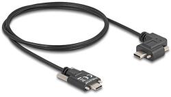 Delock USB 2.0 kábel USB Type-C apa csatlakozó csavarokkal - USB Type-C apa csatlakozó csavarokkal ívelt bal / jobb PD 3.0 60 W 1 m (80956)