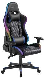 LogiLink Gamer szék fej- és deréktámasszal, RGB világítással, 150 kg-ig, fekete (EO0076) - dellaprint