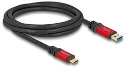 Delock USB 10 Gbps kábel USB A-típusú apa - USB Type-C apa 2 m piros fém (80618)