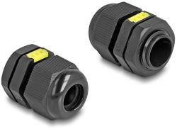 Delock M16 kábel tömlőszelence ventillációval, IP68 por és vízhatlan fekete 2 db. (60615)