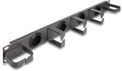 Delock 19 kábelrendező router panel 4 gumírozott kábelbemenettel és 5 fény hurokkal 1U sötétszürke (66751)