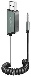 LogiLink Bluetooth 5.3 audio vevő járművekhez, 1x USB-A, 1x 3, 5 mm Aux, fekete (BT0065)