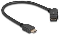 Delock HDMI panel tartó anya 45 -ban hajlított HDMI apa 30 cm kábellel 8K 60 Hz fekete (67157)