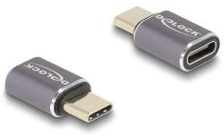 Delock USB Adapter 40 Gbps USB Type-C PD 3.0 100 W csatlakozódugóval - csatlakozóhüvellyel, portkímélővel 8K 60 Hz fém (60046)