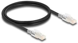 Delock RJ45 hálózati kábel Cat. 6A S/FTP biztonsági klipsz csomaggal 1 m fekete (80255)