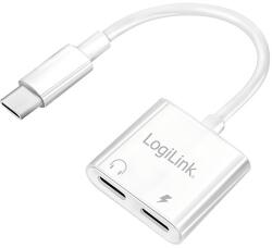LogiLink USB-C adapter PD töltőporttal, 2x USB-C, max. 60 W, fehér (UA0433)
