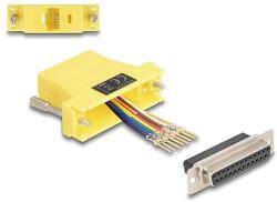 Delock D-Sub 25-tűs anya RJ45 anya összekötő adapter sárga (67119) - dellaprint