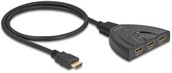 Delock HDMI switch 3 x HDMI bemenet - 1 x HDMI kimenet 8K 60 Hz, integrált kábellel 60 cm (18649)