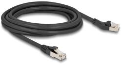 Delock RJ45 hálózati kábel Cat. 8.1 S/FTP 45 -ben balra hajlított apa egyenes apa, akár 40 Gbps, 3 m, fekete (80754)