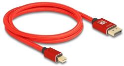 Delock Mini DisplayPort - DisplayPort-kábel 8K 60 Hz 1 m piros fém retesz nélküli (81094) - dellaprint