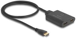 Delock HDMI kapcsoló 2 x HDMI bemenet - 1 x HDMI kimenet 8K 60 Hz, integrált kábellel 50 cm (18645)