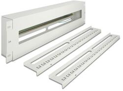 Delock 19 áramkör megszakító kábelrendező csík borítóval és DIN sínnel 3U fém, szürke (67196)