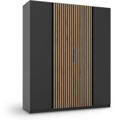  KAJA 2F 2LAM tükrös gardróbszekrény 200x239x62 - fekete (10000100200)