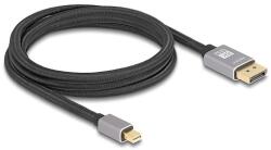 Delock Mini DisplayPort - DisplayPort-kábel 8K 60 Hz 2 m szürke fém retesz nélküli (81092)