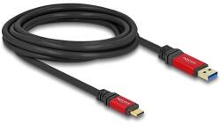 Delock USB 10 Gbps kábel USB A-típusú apa - USB Type-C apa 3 m piros fém (80619) - dellaprint