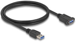 Delock USB 5 Gbps kábel A-típusú USB apa A-típusú USB anya installációhoz 1 m, fekete (80486)