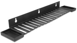 Delock Kábel tartó 401 x 71 mm falra szerelhető két tároló egységgel fekete színű (67180)