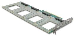 Delock PCI Express 4.0 x16 kártya - 4 x belső U. 2 NVMe SFF-8639 - elágazás (H x Sz 288 x 122 mm) (90169)