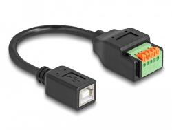 Delock B-típusú USB 2.0 kábel anya - terminal block adapter lenyomó gombbal 15 cm (66250) - dellaprint