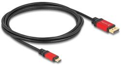 Delock USB Type-C - DisplayPort kábel (DP Alt Mode) 8K 30 Hz-hez HDR funkcióval 2 m piros (80093)