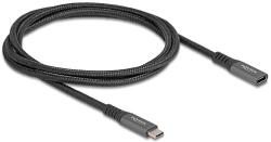 Delock USB 10 Gbps bővítő kábel USB Type-C apa - anya PD 3.0 100 W 1 m szürke fém (80022)