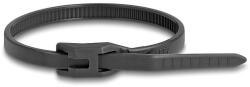 Delock Kábelkötegelő lapos fejrésszel hossza 110 mm szélessége 2, 5 mm, 100 db. Fekete (19465)