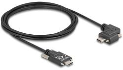 Delock USB 2.0 kábel USB Type-C apa csatlakozó csavarokkal - USB Type-C apa csatlakozó csavarokkal ívelt bal / jobb PD 3.0 60 W 2 m (80957)