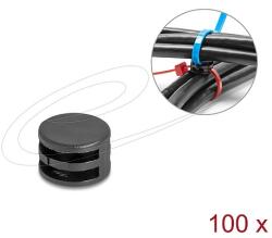 Delock Kábelkötegelő rögzítő csatolója átmérő 12 x magasság 8 mm 90 -ban csavarható fekete 100 db. (18913)