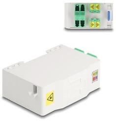 Delock Optikai szál csatlakoztató doboz DIN sínhez csatlakozó tartállyal és 4 xLC Duplex coupler-rel (88098)