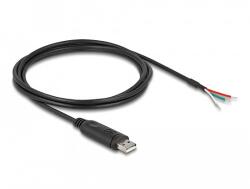 Delock Adapter kábel A-típusú USB 2.0 - soros RS-485 3 nyílt vezetékvéggel 2 m (63509) - dellaprint