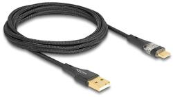 Delock USB 2.0 kábel A-típusú apa - USB Type-C apa gyors töltővel 60 W áttetsző 2 m (80761)