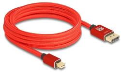 Delock Mini DisplayPort - DisplayPort-kábel 8K 60 Hz 3 m piros fém retesz nélküli (81096)